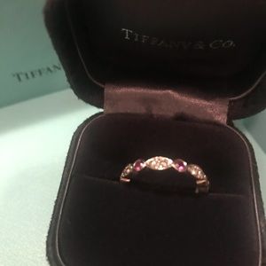 Tiffany & Co Diamond + Pink Sapphire eternity band